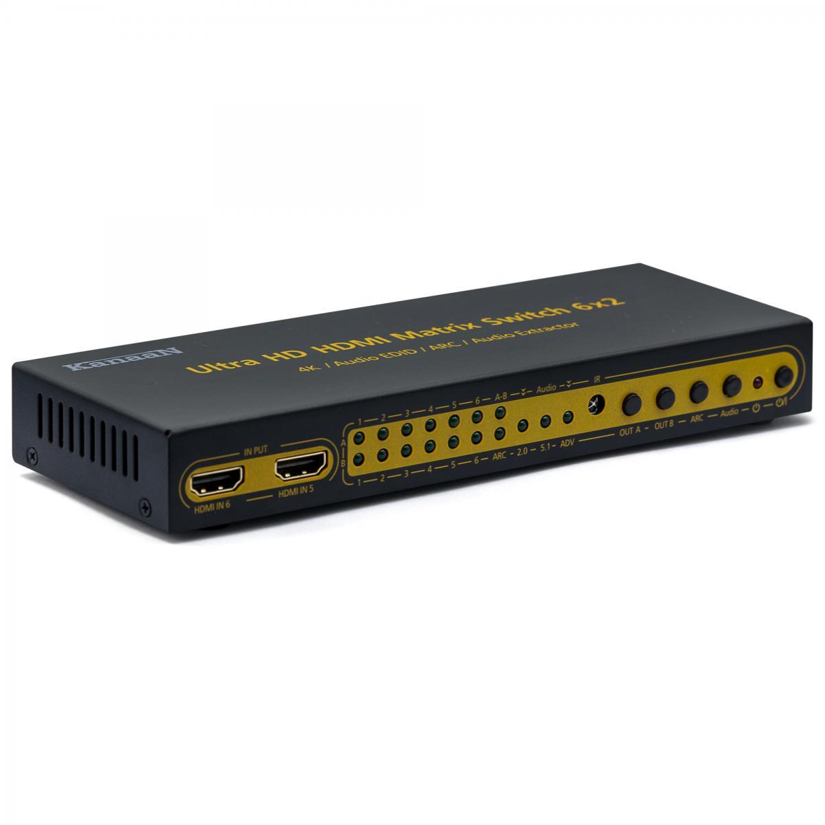 Leicke KanaaN 4K HDMI UHD-Matrix 6x2 Switch