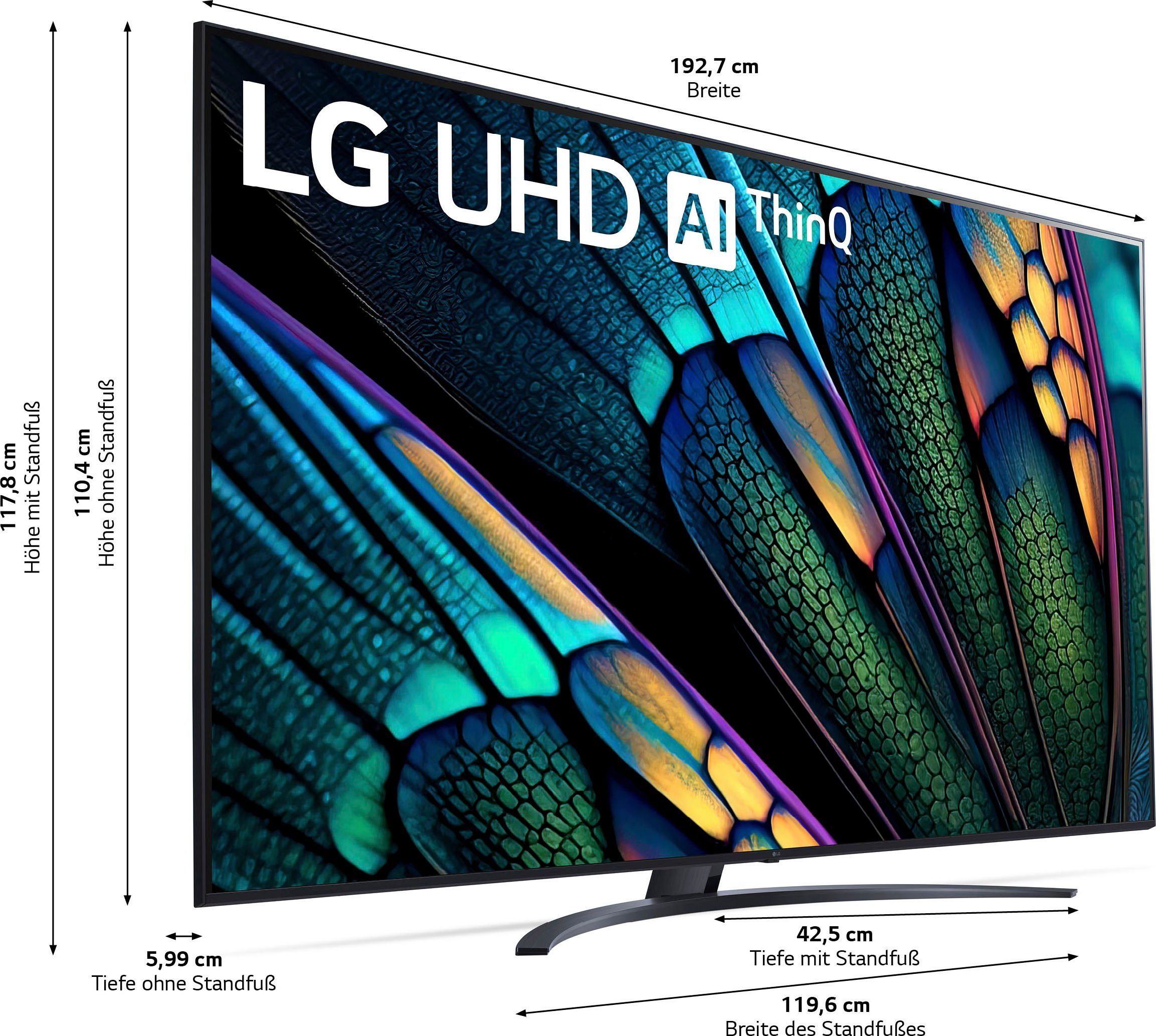 LG 86UR81006LA LED-Fernseher (218 cm/86 Zoll, 4K Ultra HD, Smart-TV, UHD,α7 Gen6 4K AI-Prozessor,HDR10,AI Sound Pro,AI Brightness Control)