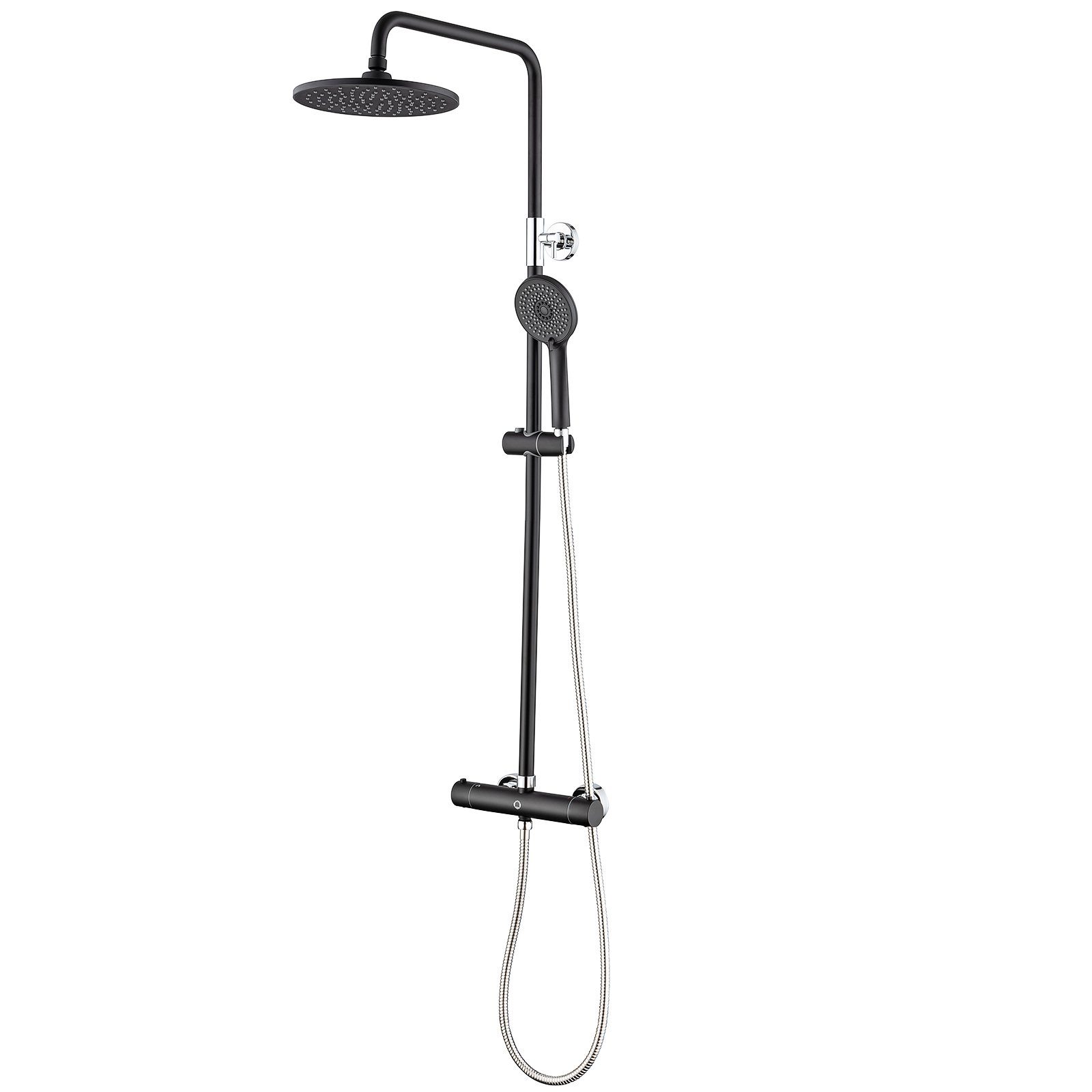 CECIPA Duschsystem Thermostat-Duschsäule mit Mischbatterie Brausegarnitur höhenverstellba
