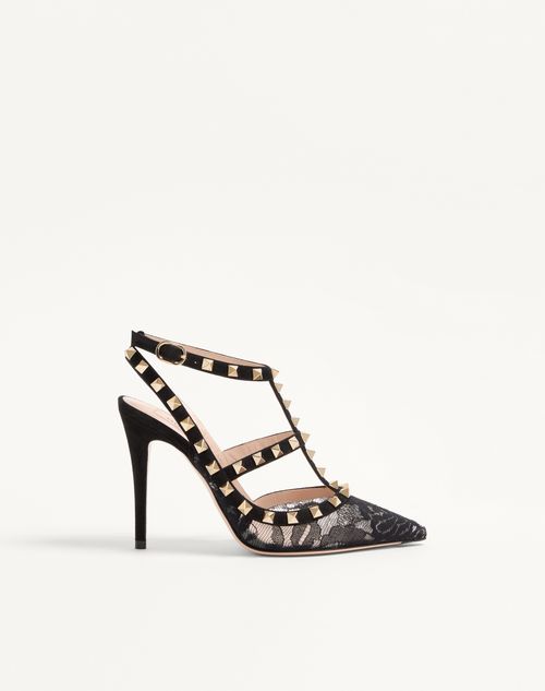 Sapatos de salto Rockstud Lace com tiras de 100 mm
