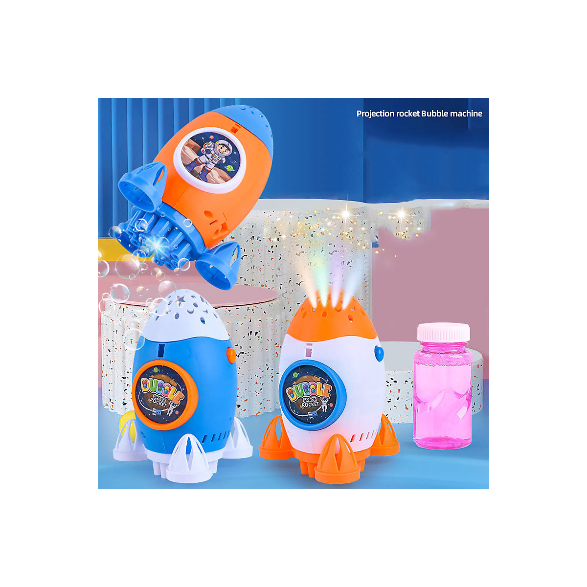 Seifenblasenmaschine Licht Elektrisches Kinderspielzeug 16 Loch Bubble Gun Raketenwerfer Machine Outdoors Spielzeug