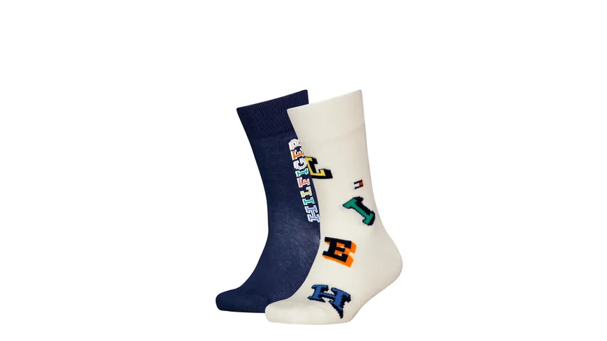 TOMMY HILFIGER Kinder Socken Aop Letter 2er Pack tommy original