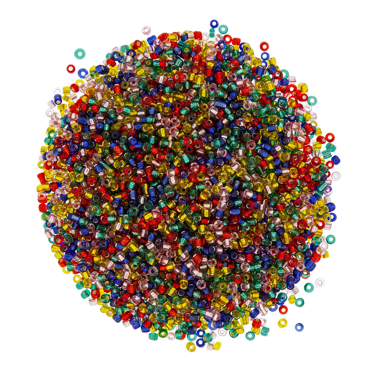 Rocailles-Perlen, bunt, 2,5 mm Ø, 100 g