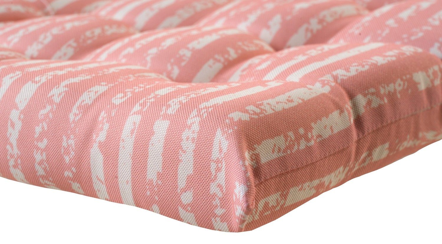 Dekokissen LITTLE STRIPE, Sitzkissen mit Bindekordeln, Rosa