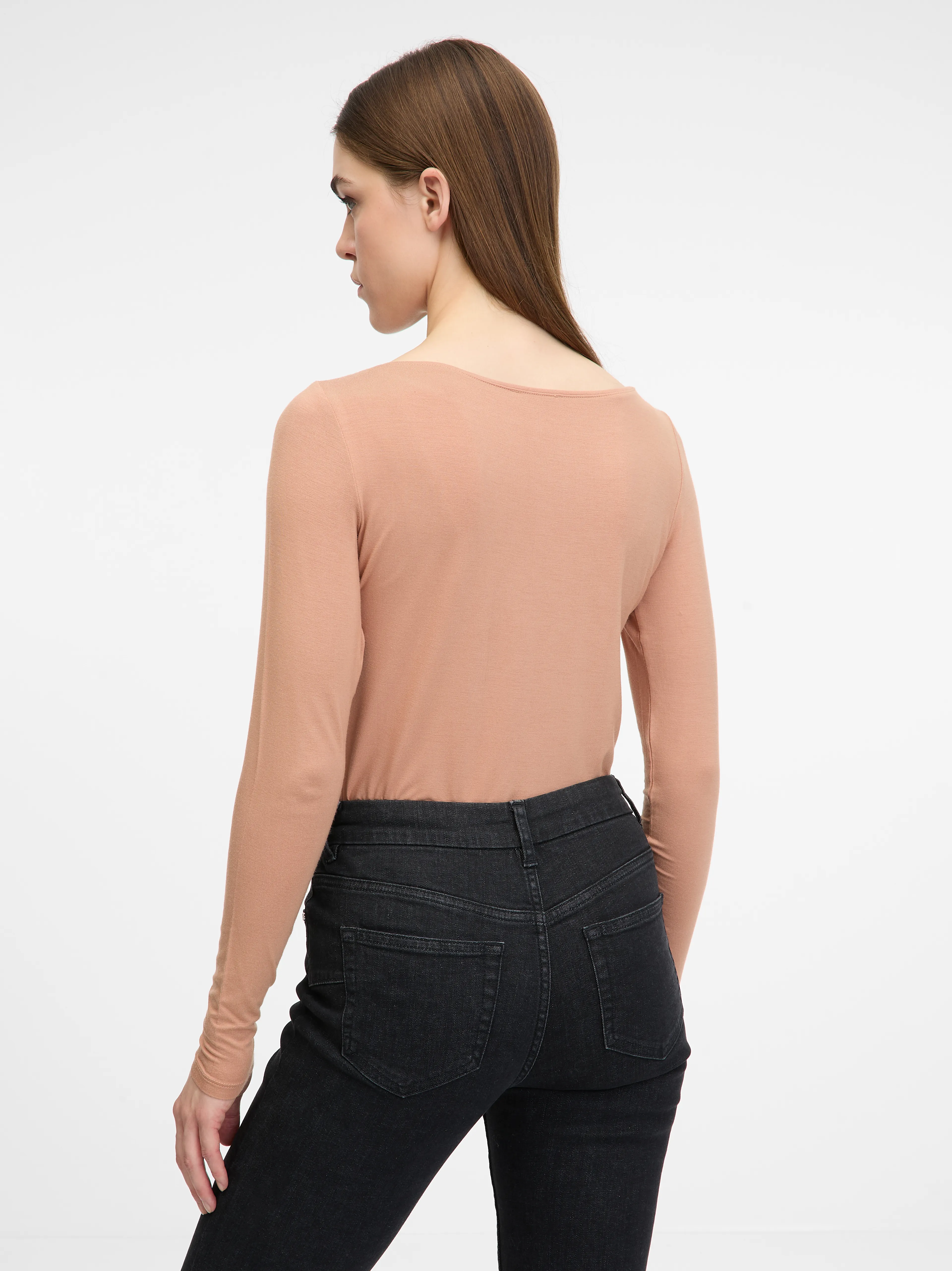 Hellbraunes Damen-Langarm-T-Shirt ORSAY