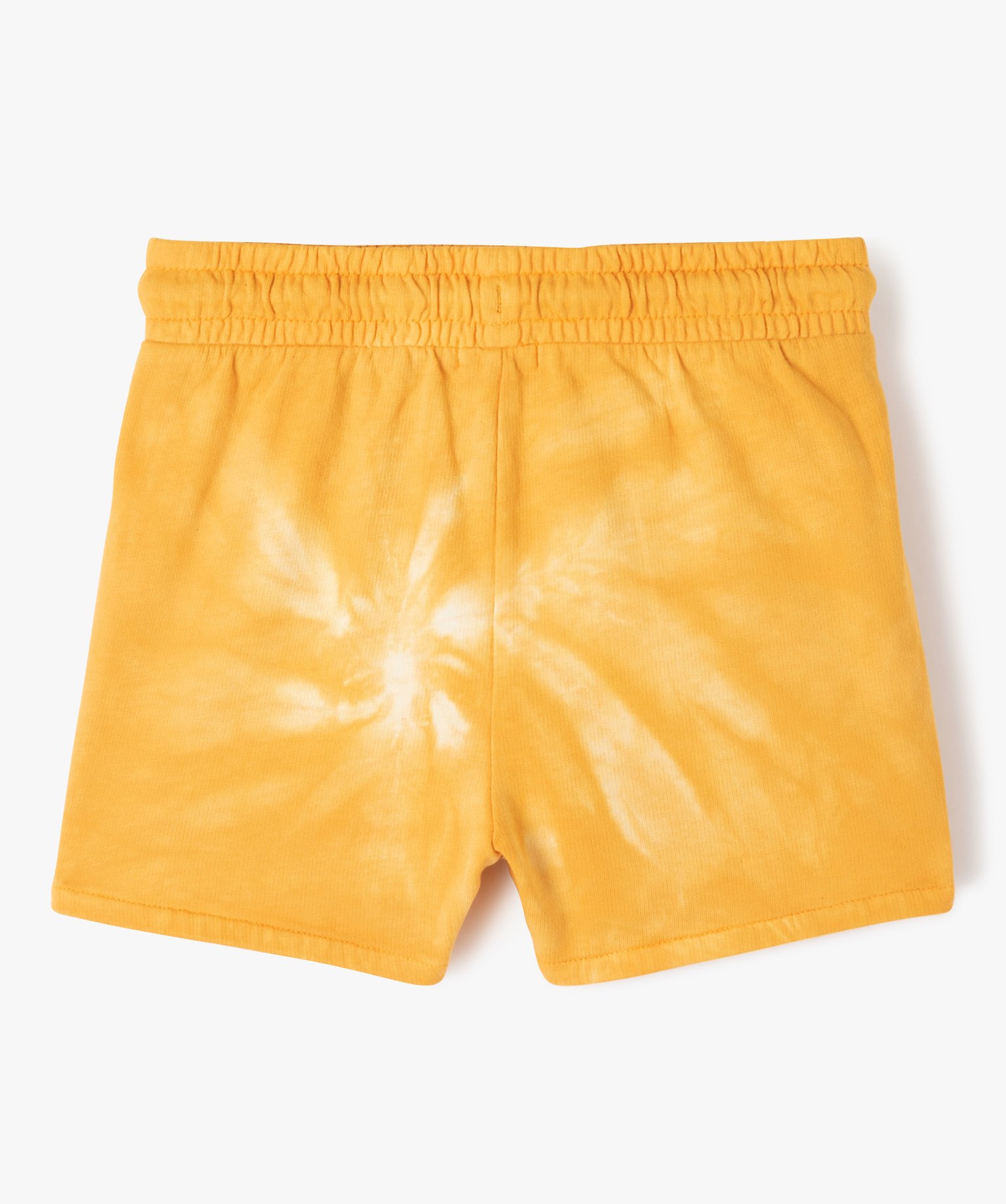 Short en maille avec ceinture élastique fille jaune | GEMO