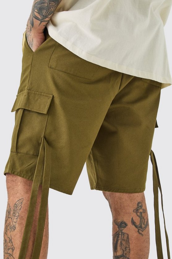 Tall Twill Cargo-Shorts mit elastischem Bund