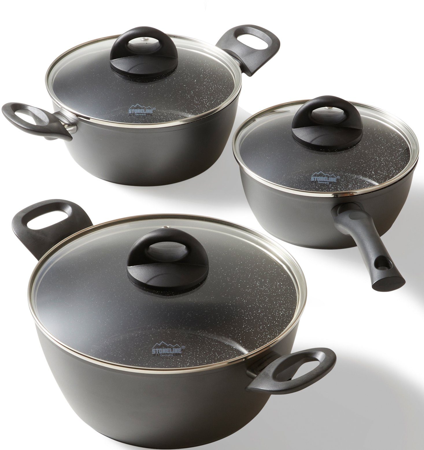 STONELINE Topf-Set CERAMIC, Aluminium (Set, 6-tlg), Induktion