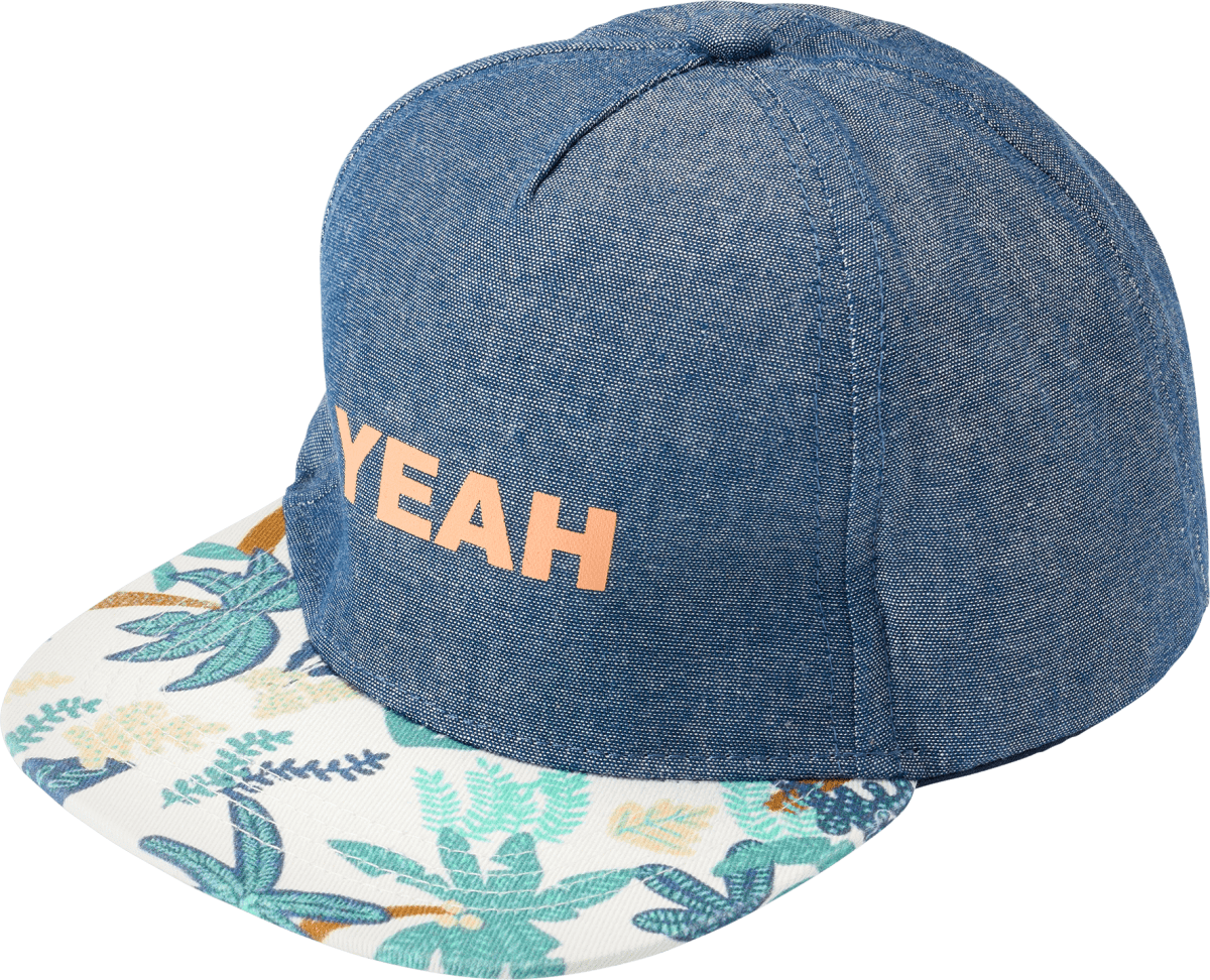 Basecap mit Palmen-Muster, blau, Gr. 52/53, 1 St