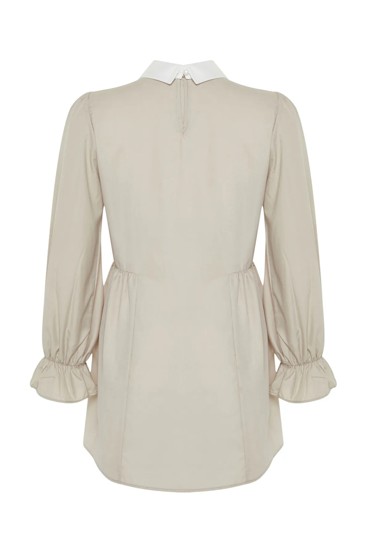 Trendyol Modest  Baumwoll-Tunika mit Perlenkragen und Steindetail TCTSS24UK00002