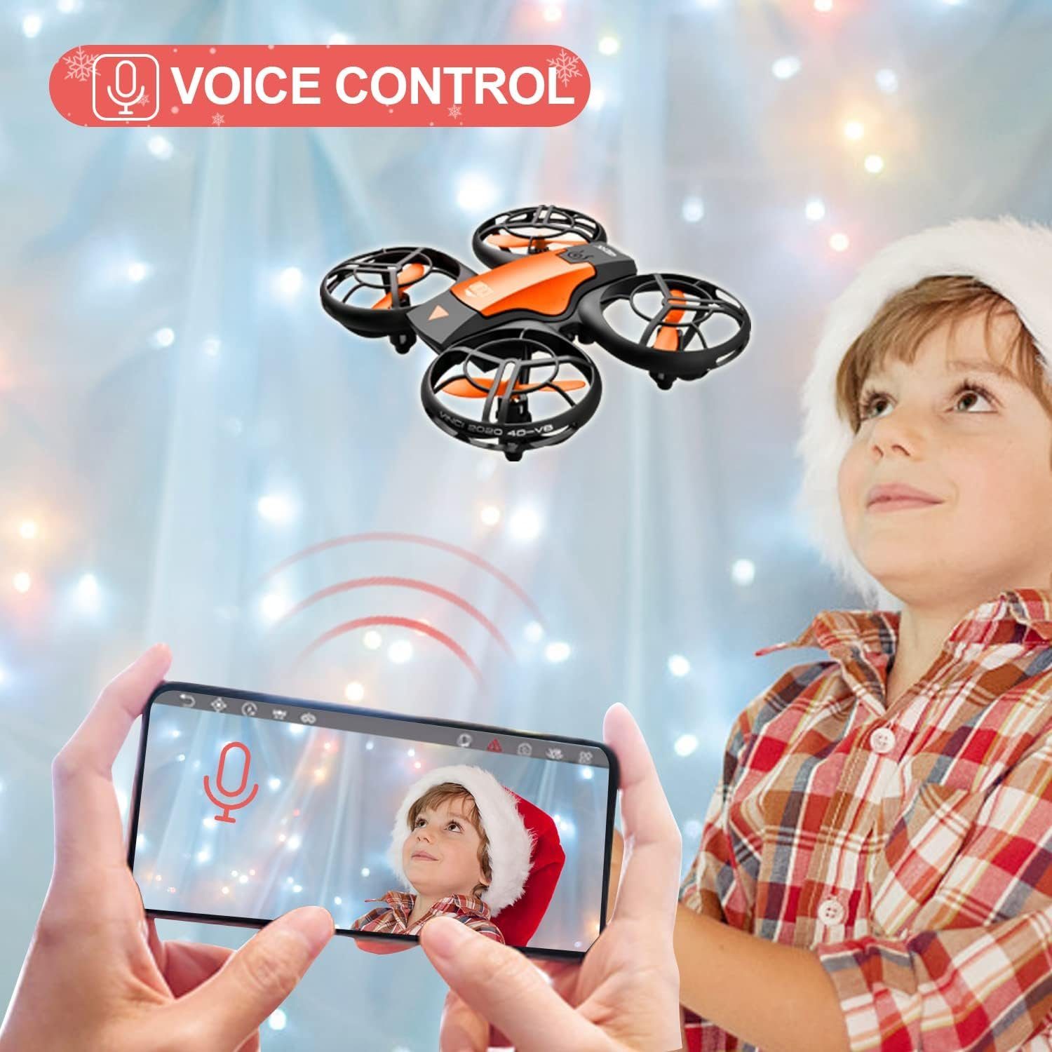 4DRC V8 Drohne mit Kamera HD für Kinder, RC Quadrocopter Fernbedienung Drohne (720P HD, mit 2 Akkus Lange Flugzeit APP Gestensteuerung,Stunt Flug für Kinder)