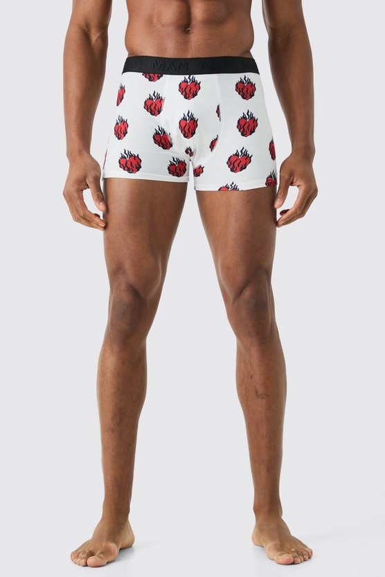 Boxershorts mit Herz Flammen Print