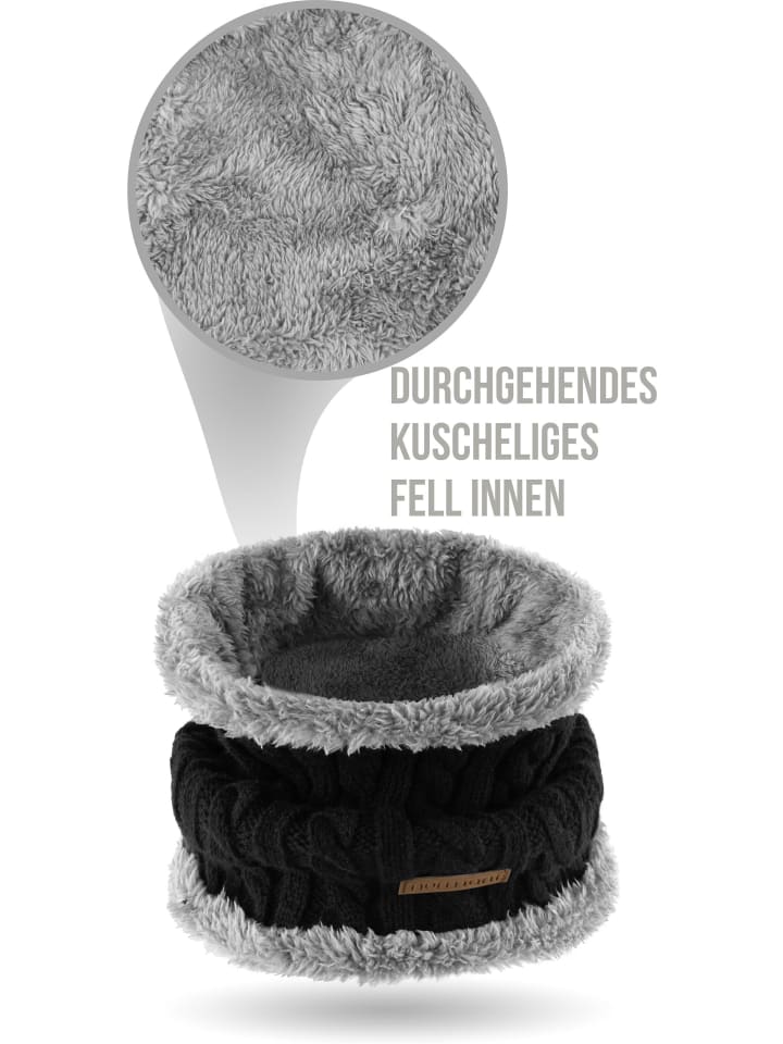 normani Winter-Fellschal Kebili in Schwarz/Grau günstig kaufen onesize