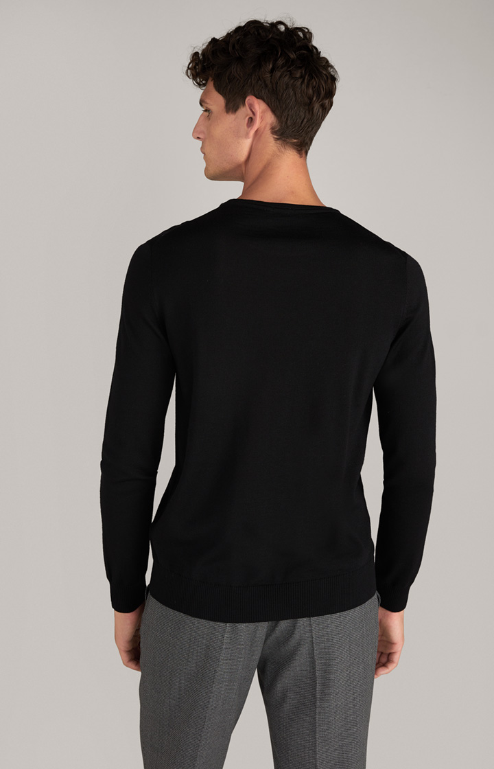 Merinowoll-Pullover Denny in Schwarz