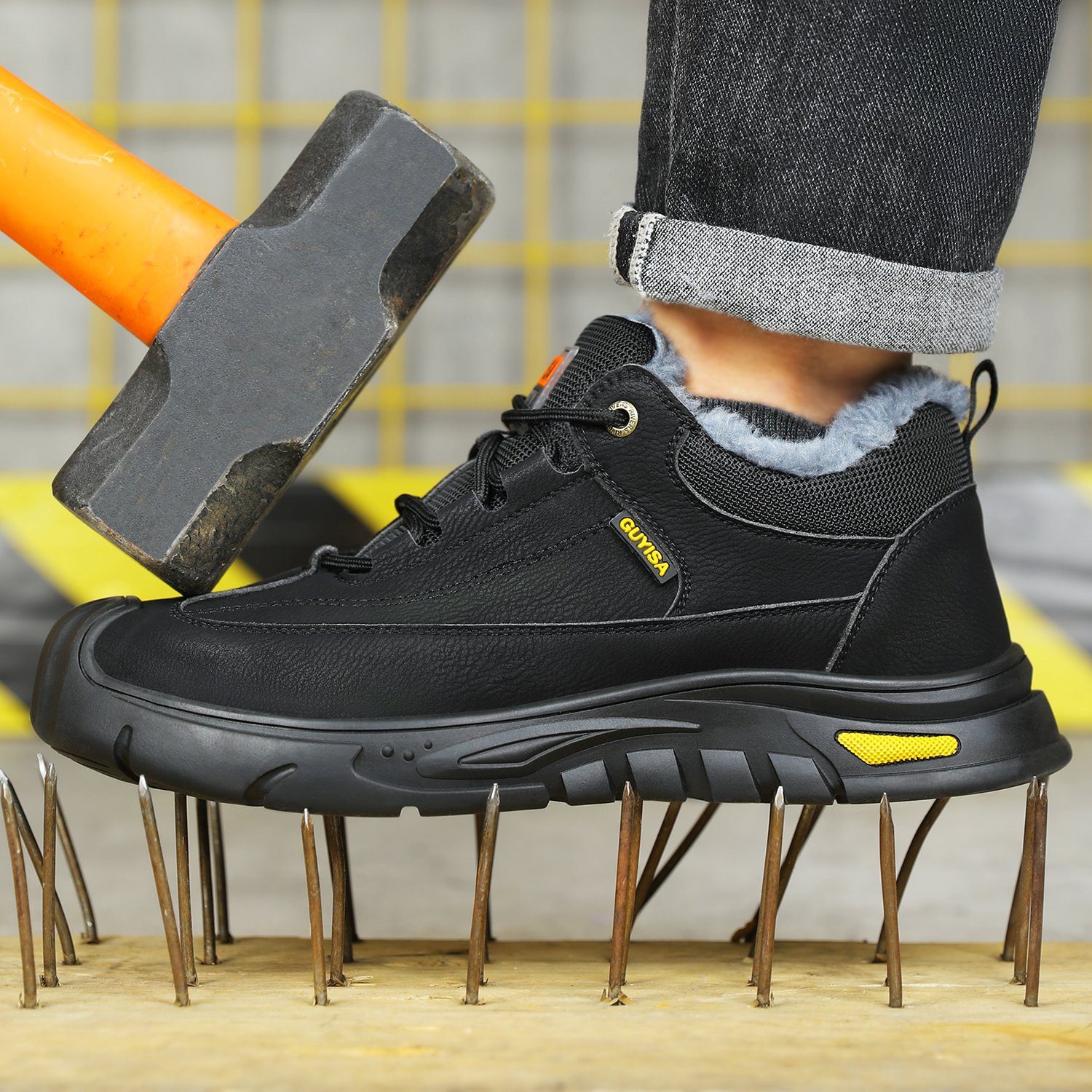 Daisred Herren Sicherheitsschuhe Wasserdichte Schutzschuhe Arbeitsschuh