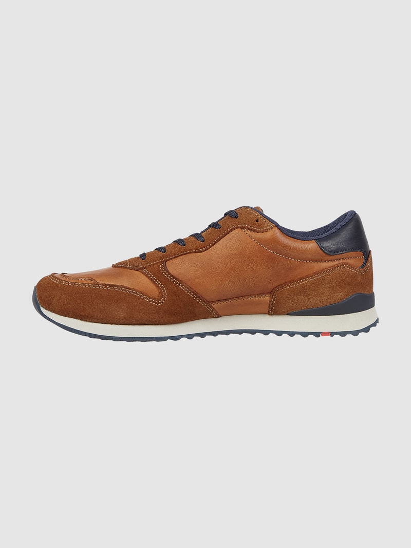 Sneaker aus Leder Modell 'Edmond' in cognac