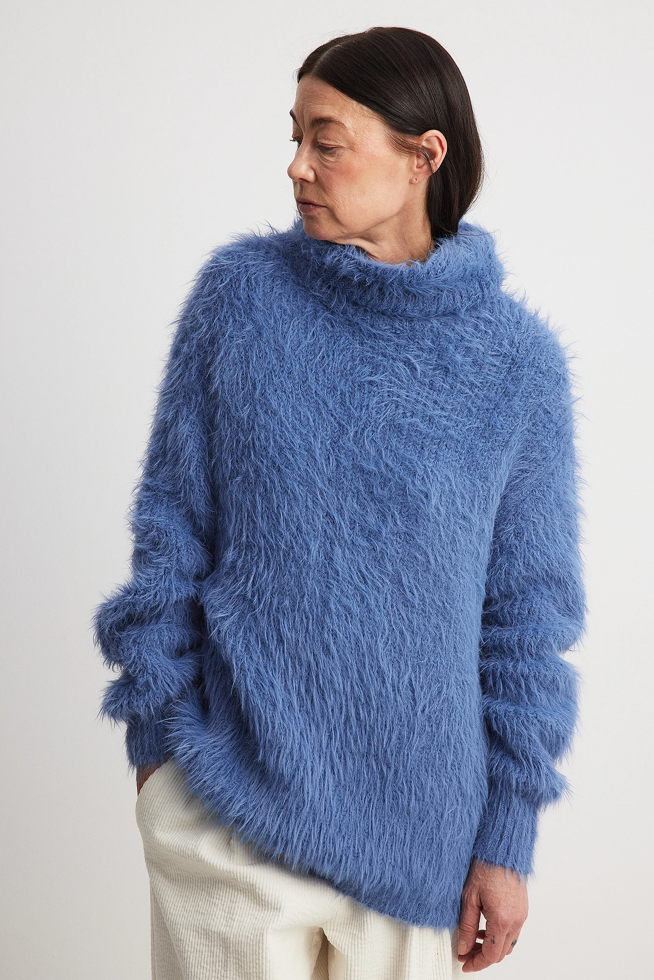 Gestrickter Oversize-Rollkragenpullover