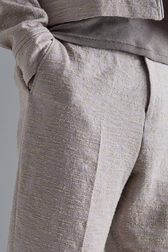 Tall strukturierte Baumwoll Jacquard-Hose