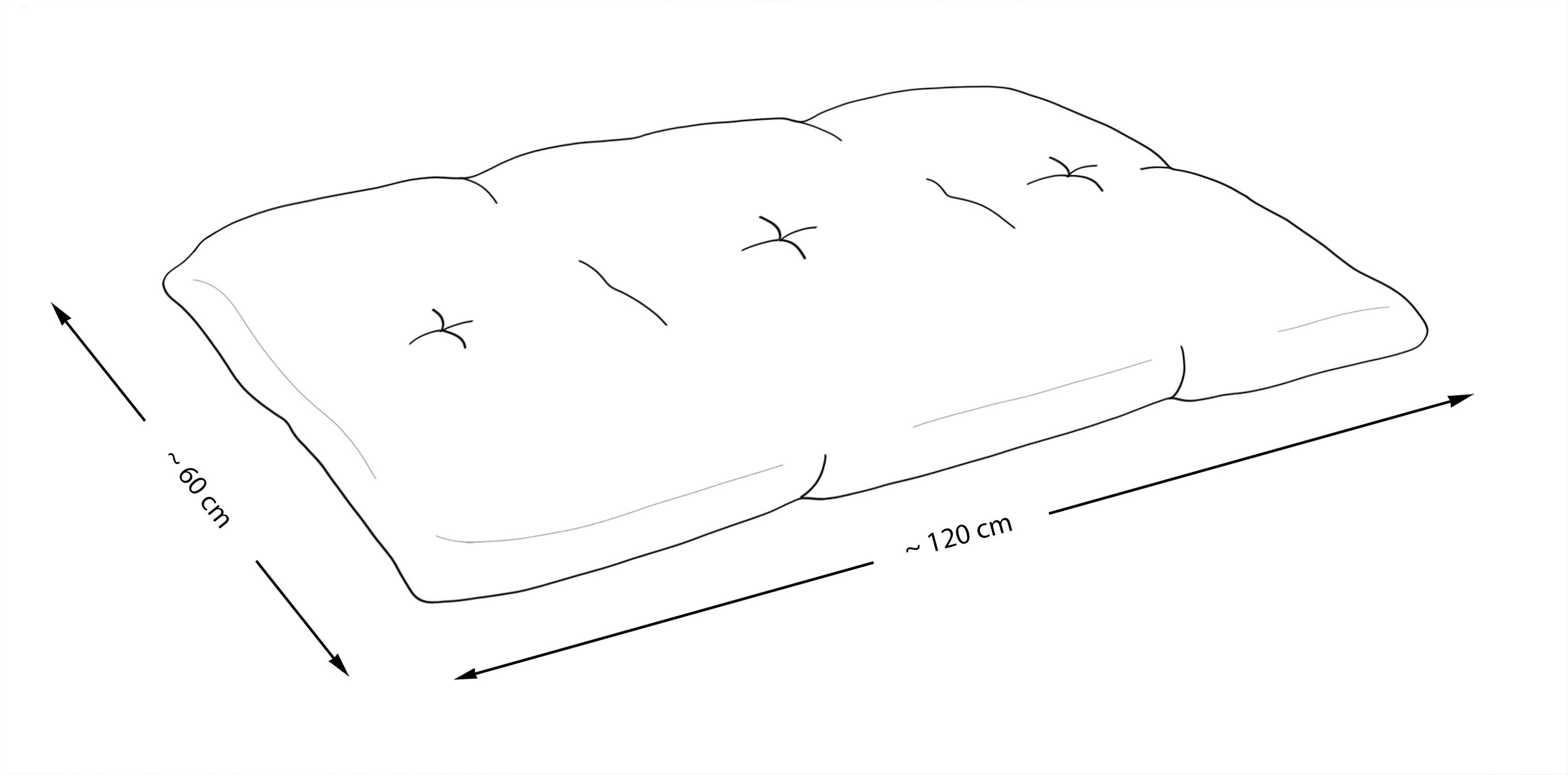 Amilian Stuhlkissen (Made in EU) Bankauflage, Gartenbankauflage, Sitzkissen, Rückenkissen, Pallettensitzkissen, Gartenkissen, Sitzauflage, Sitzpolster, Bankkissen für Gartenbank; Europaletten; Palettenkissen, 60x120cm