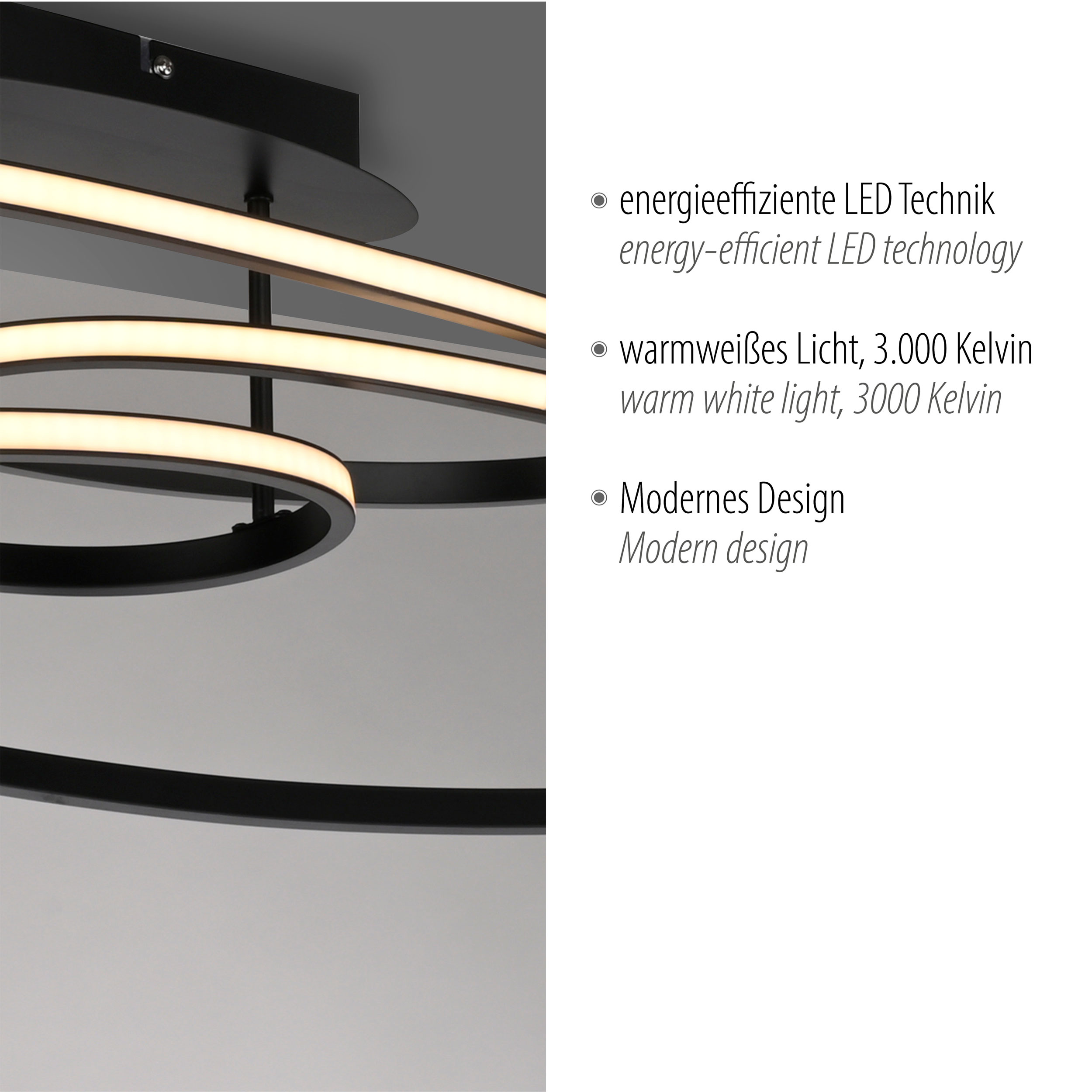 JUST LIGHT.LED-Deckenleuchte 1flg