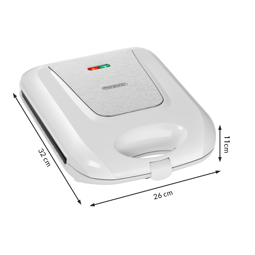 Monzana Sandwichmaker Weiß 1000W