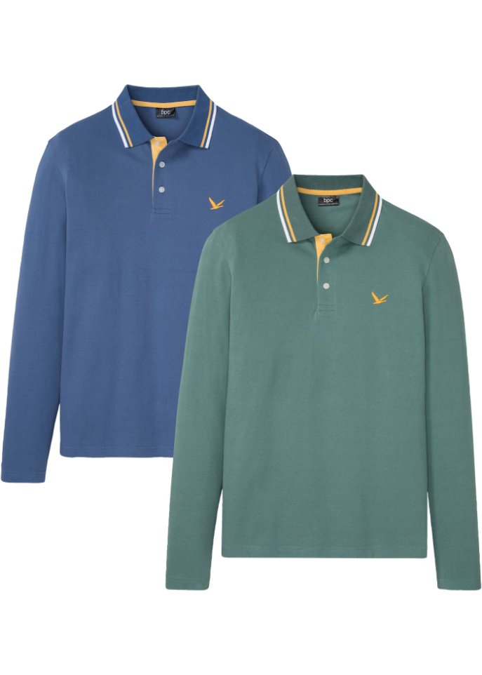 Poloshirt, Langarm (2er Pack)