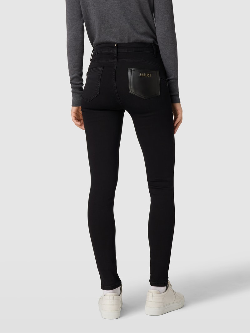 Slim Fit Jeans im 5-Pocket-Design Modell 'DEVINE' in schwarz