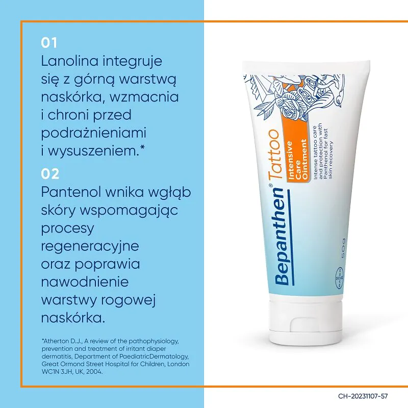 Bepanthen tatoveringssalve til pleje af tatoveret hud 50 g