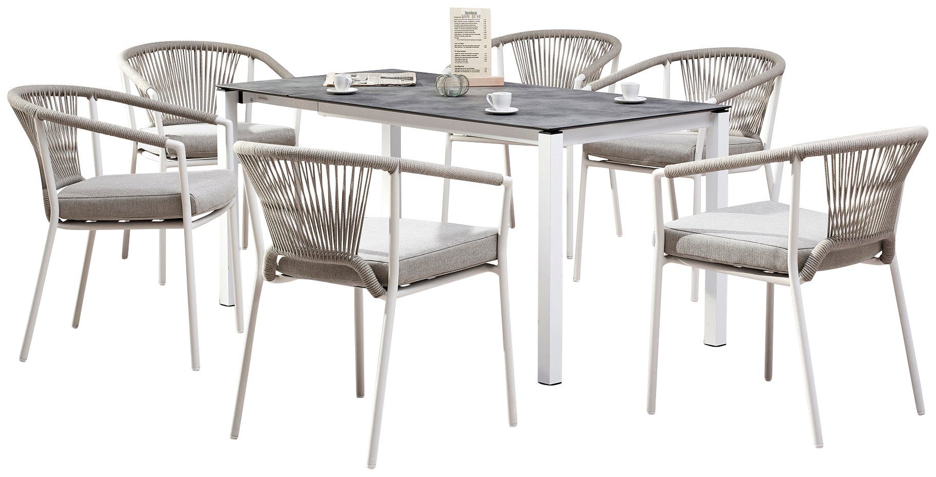 Best Gartensessel Matera, Dining-Sessel Matera weiss/sand