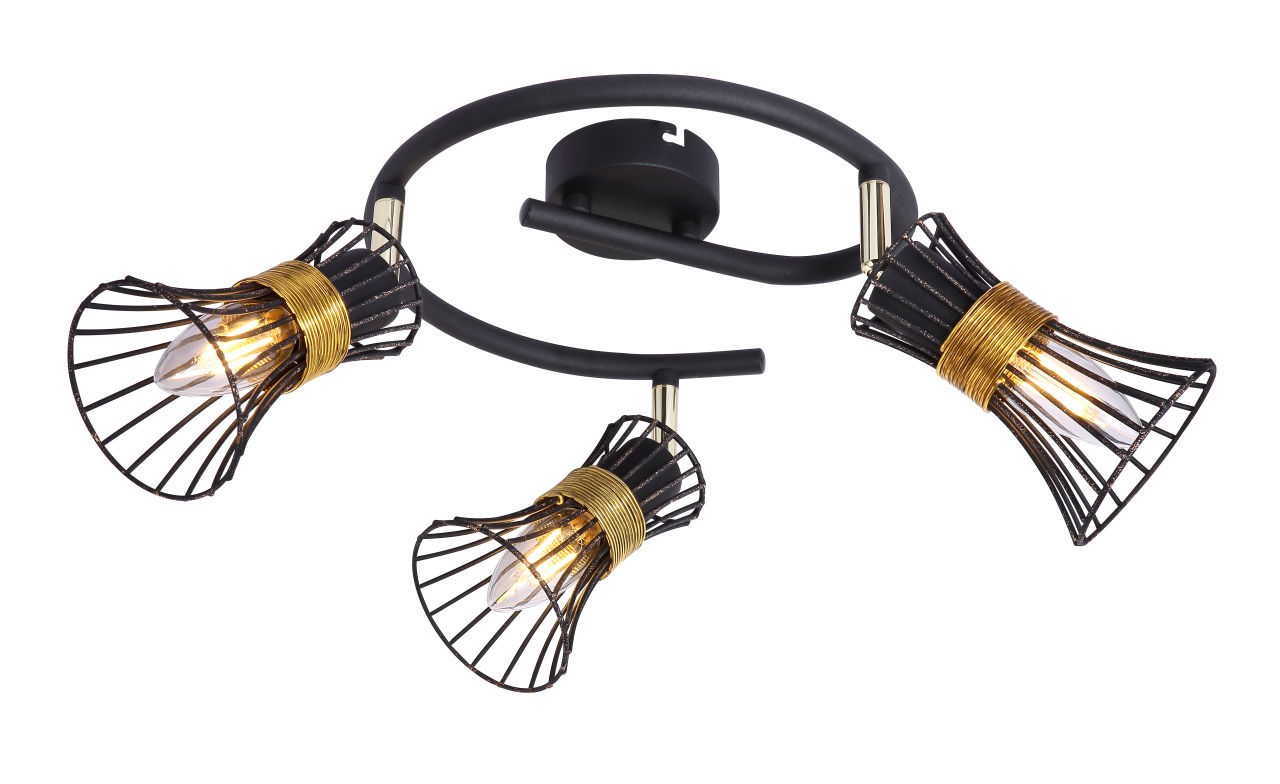 Globo Lighting - PURRA - Strahler Metall schwarz, 3x E14