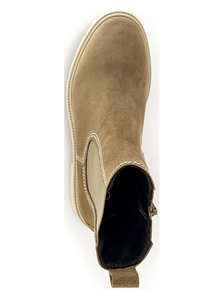 Gabor Leder-Chelsea-Boots in Khaki günstig kaufen