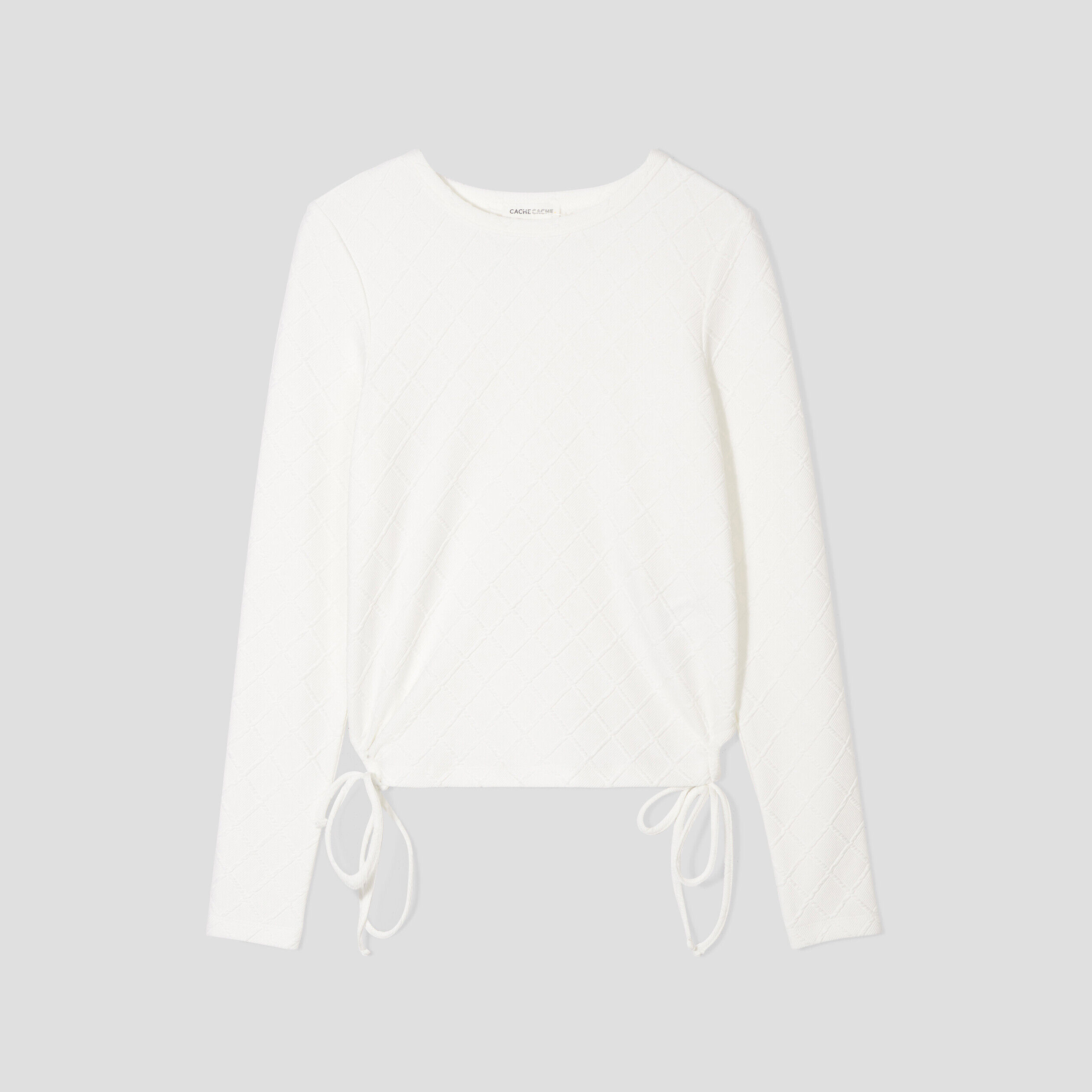 T-shirt avec noeuds ecru femme | Cache Cache