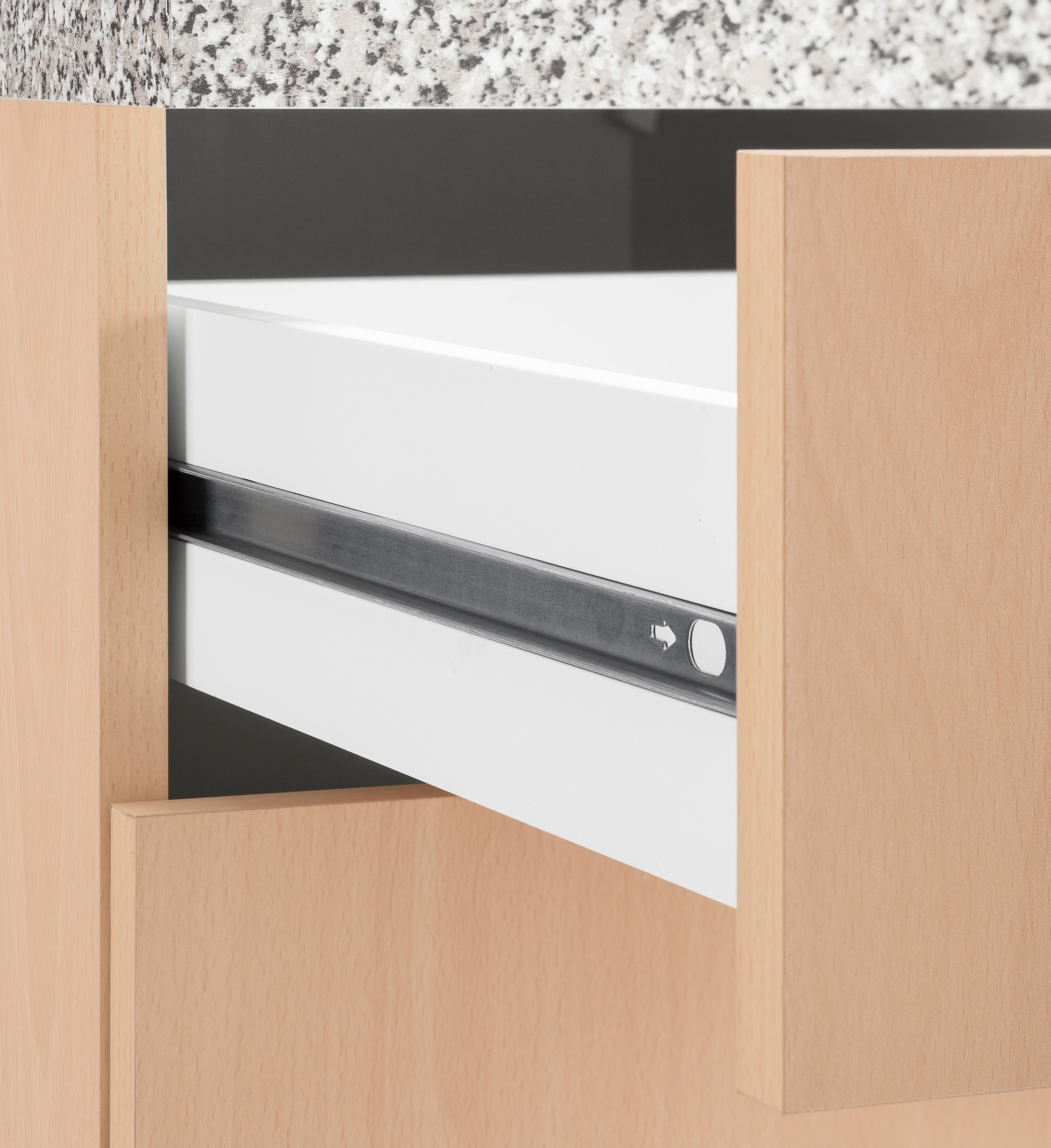 wiho Küchen Küche Kiel, Breite 190 cm mit 28 mm starker Arbeitsplatte, Tiefe 50 cm