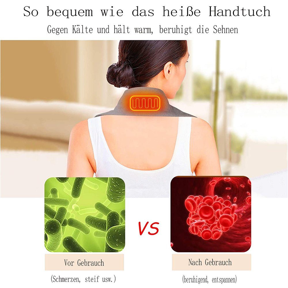 FeelGlad Nackenkissen 3 Temperaturen weich elektrisch und winddicht