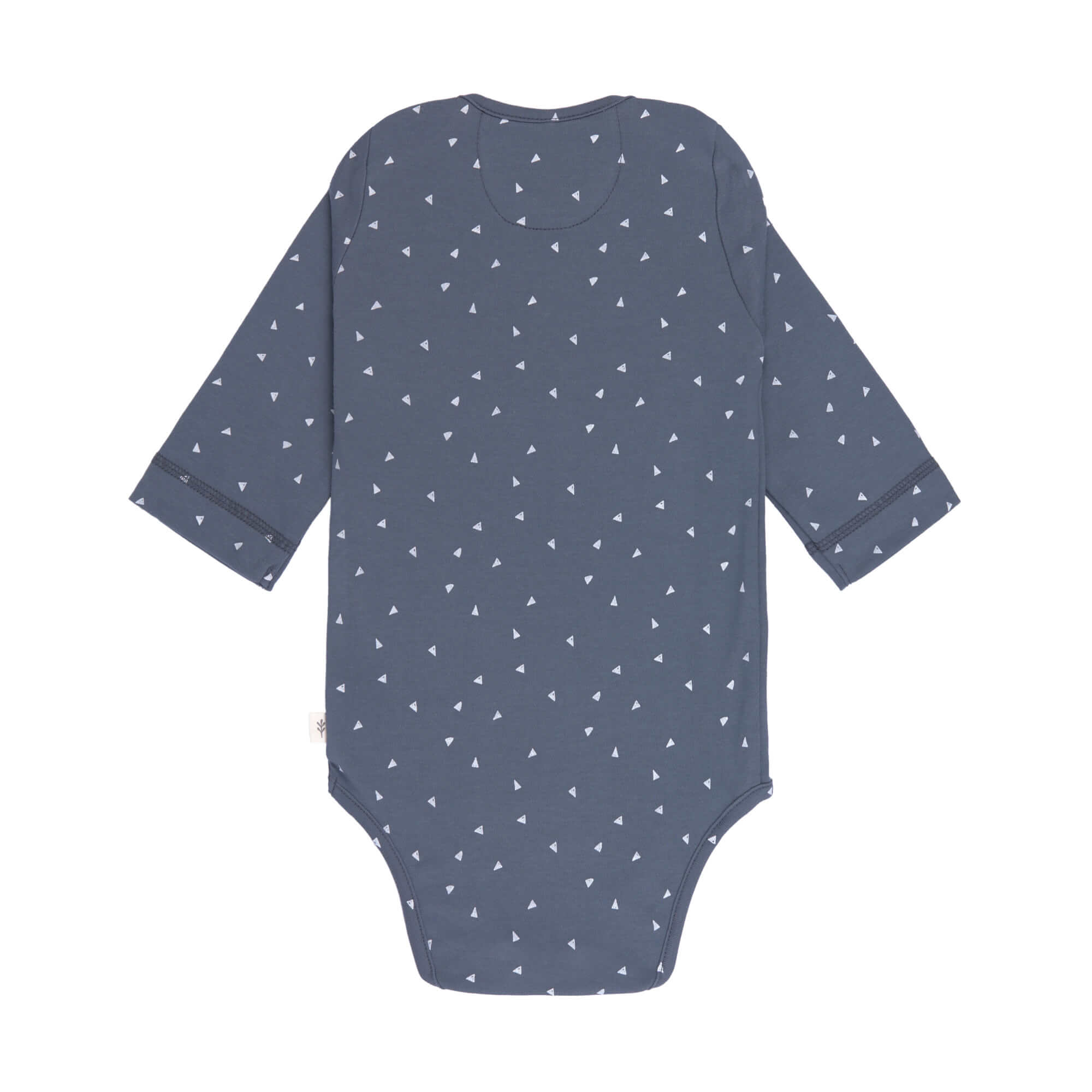 Baby Body langarm - Bio Baumwolle, Dreiecke, Blau
