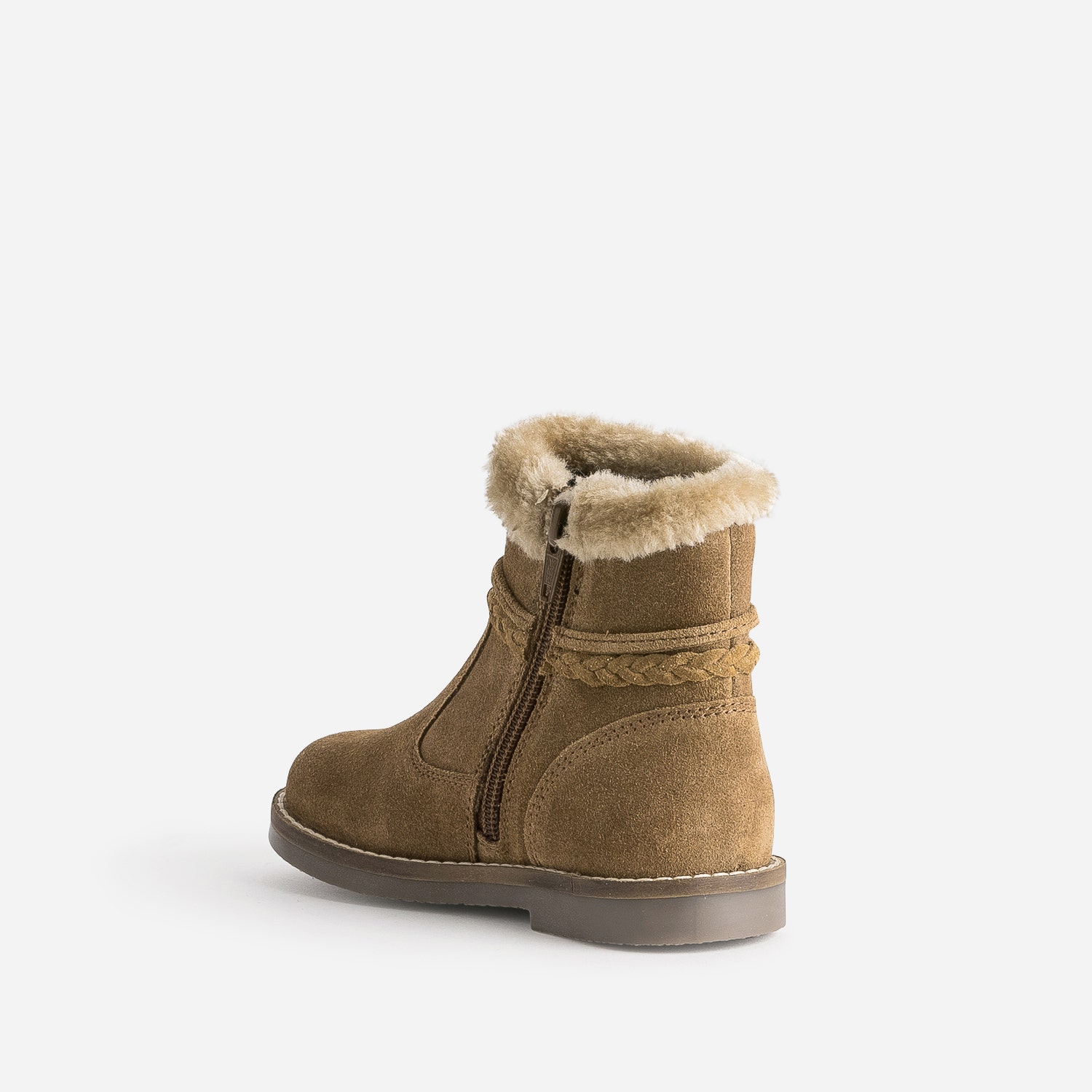 Boots fille BUGGY en croûte de cuir camel