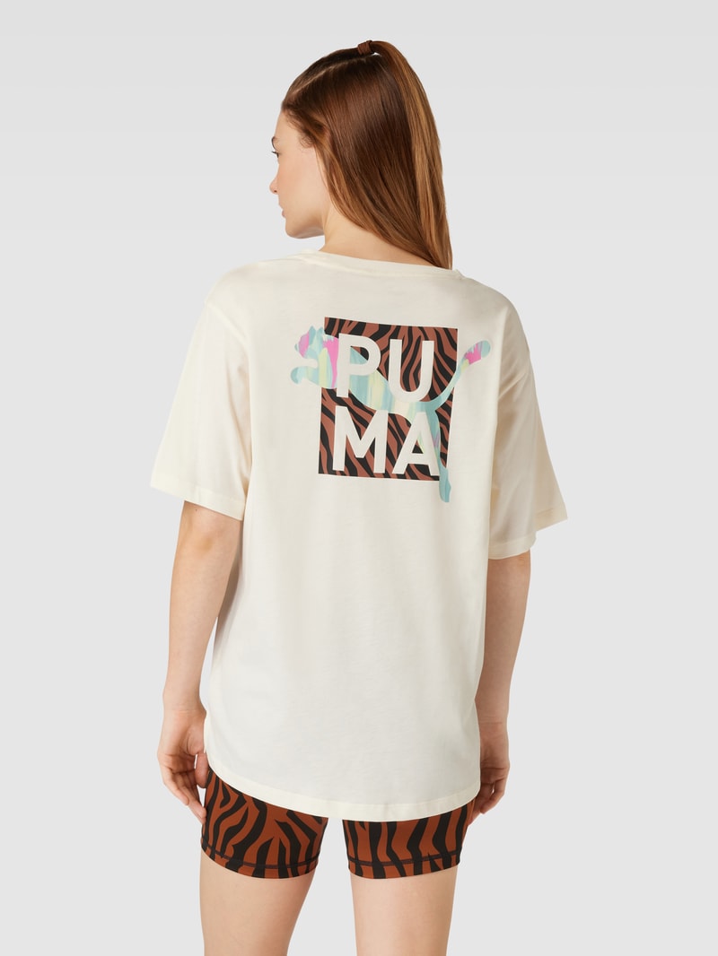 T-Shirt mit Rundhalsausschnitt Modell 'ANIMAL' in ecru