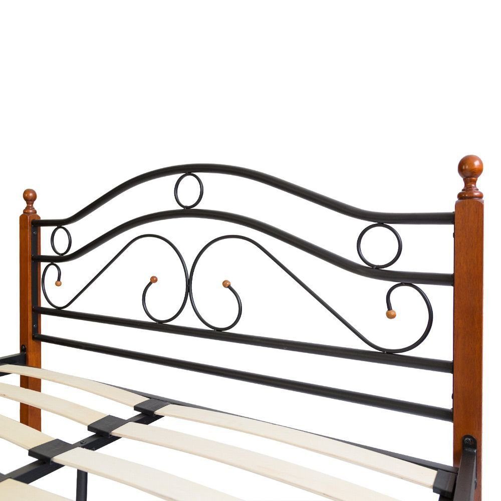 Homestyle4u Metallbett Bettgestell Doppelbett Bettrahmen + Lattenrost schwarz 140 160 180 (Kein Set)