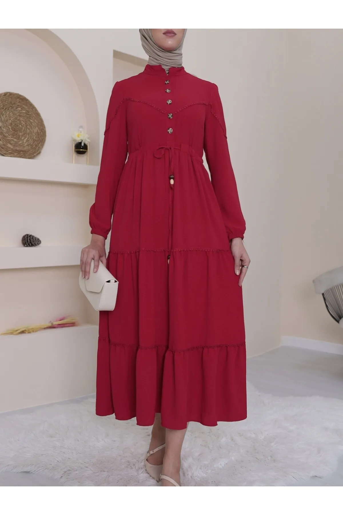 Modamorfo  Halb geknöpftes Spitzenkleid