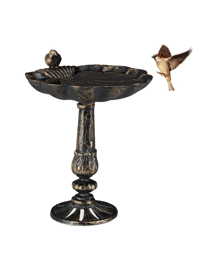 relaxdays Vogeltränke Antik in Bronze günstig kaufen onesize