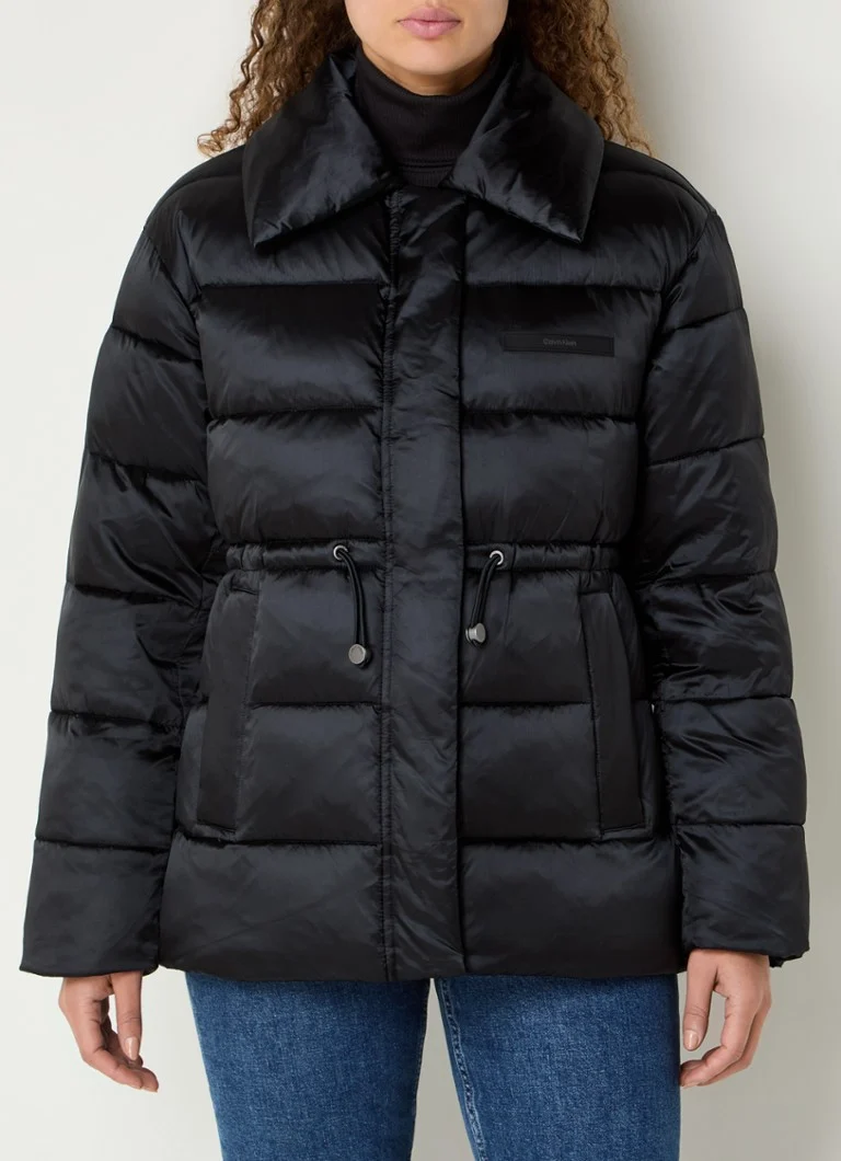 Calvin Klein satin puffer jacket with zip pockets