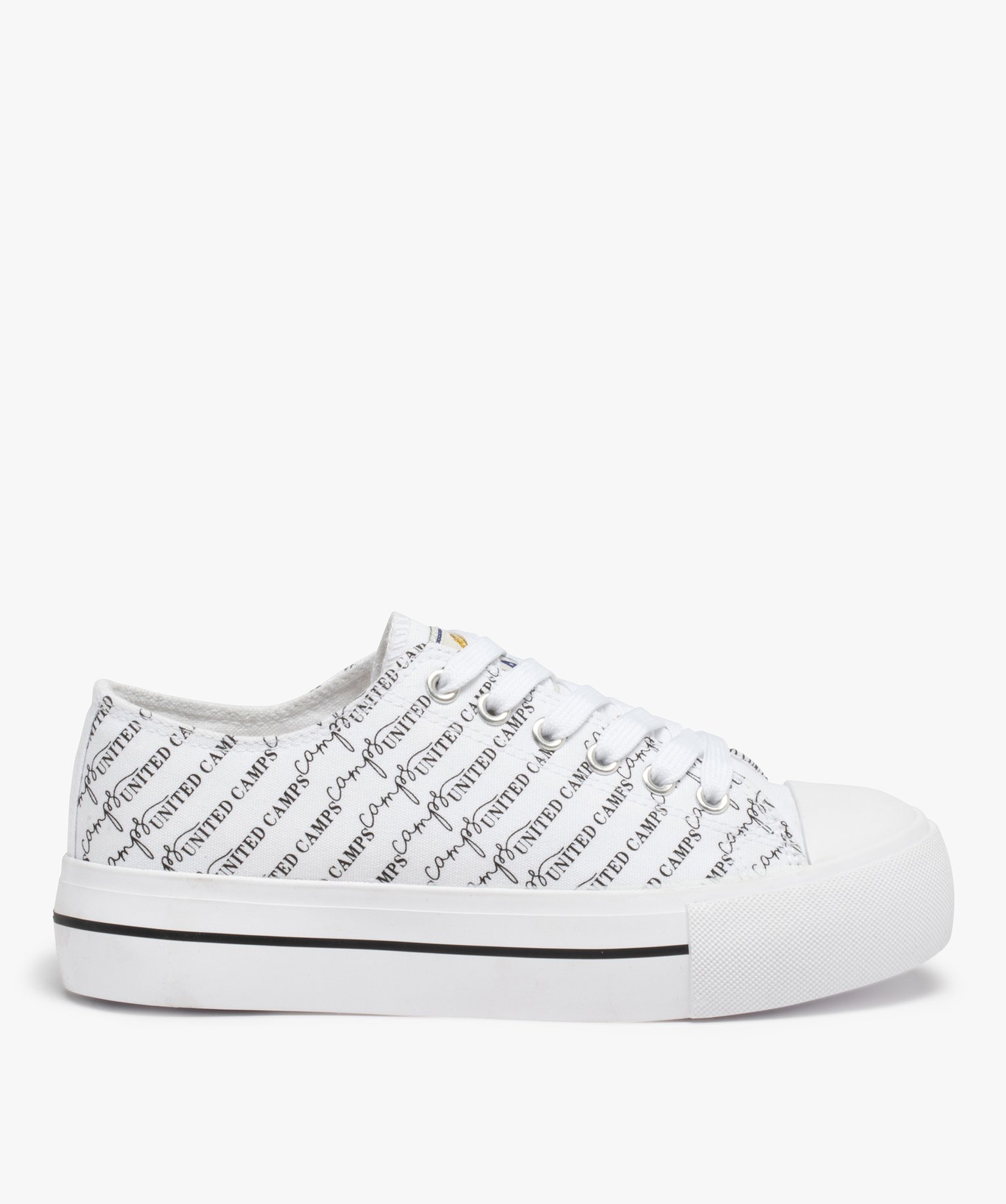 Baskets femme en toile et semelle épaisse– Camps United blanc | GEMO