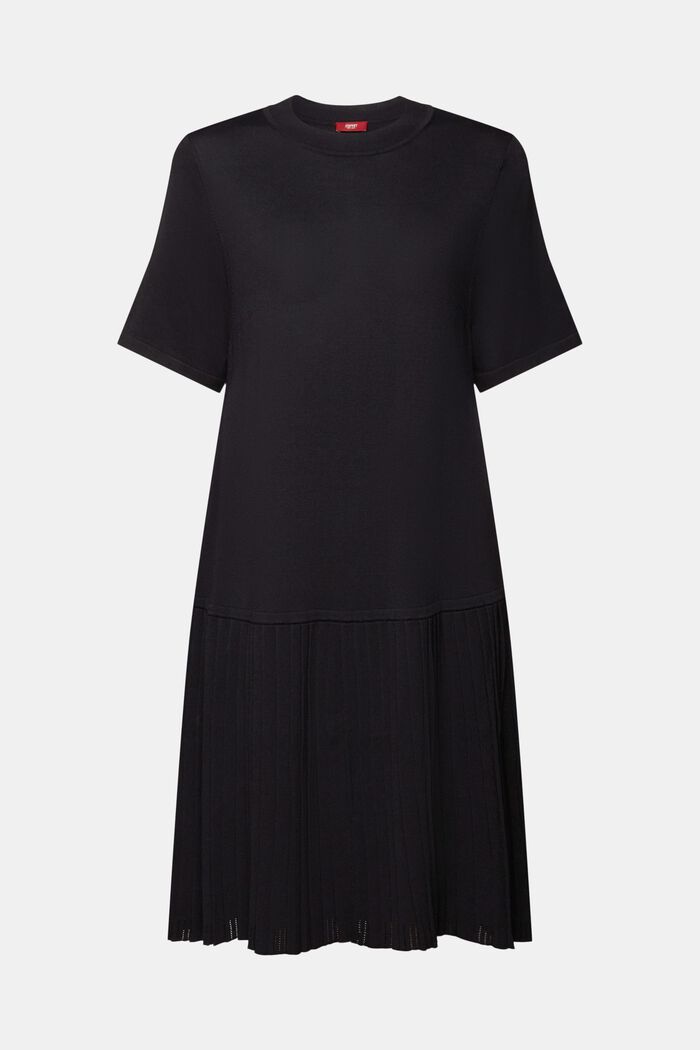Plissiertes Kleid mit tiefer Taille
