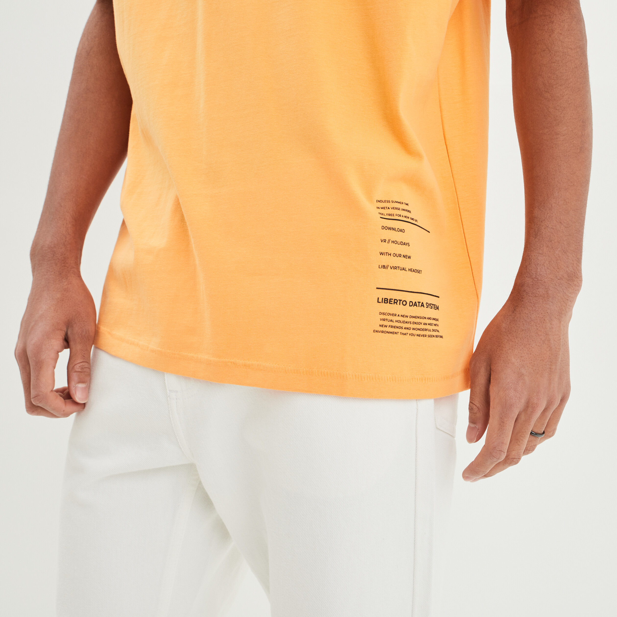 T-shirt manches courtes Liberto orange homme | La Halle