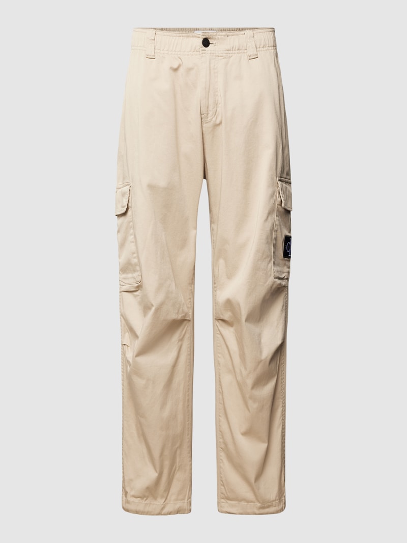 Cargohose mit Label-Detail in taupe