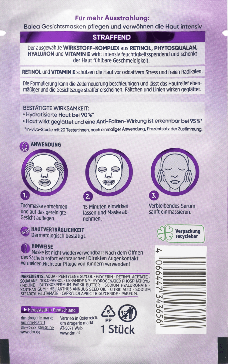 Tuchmaske Retinol, 1 St