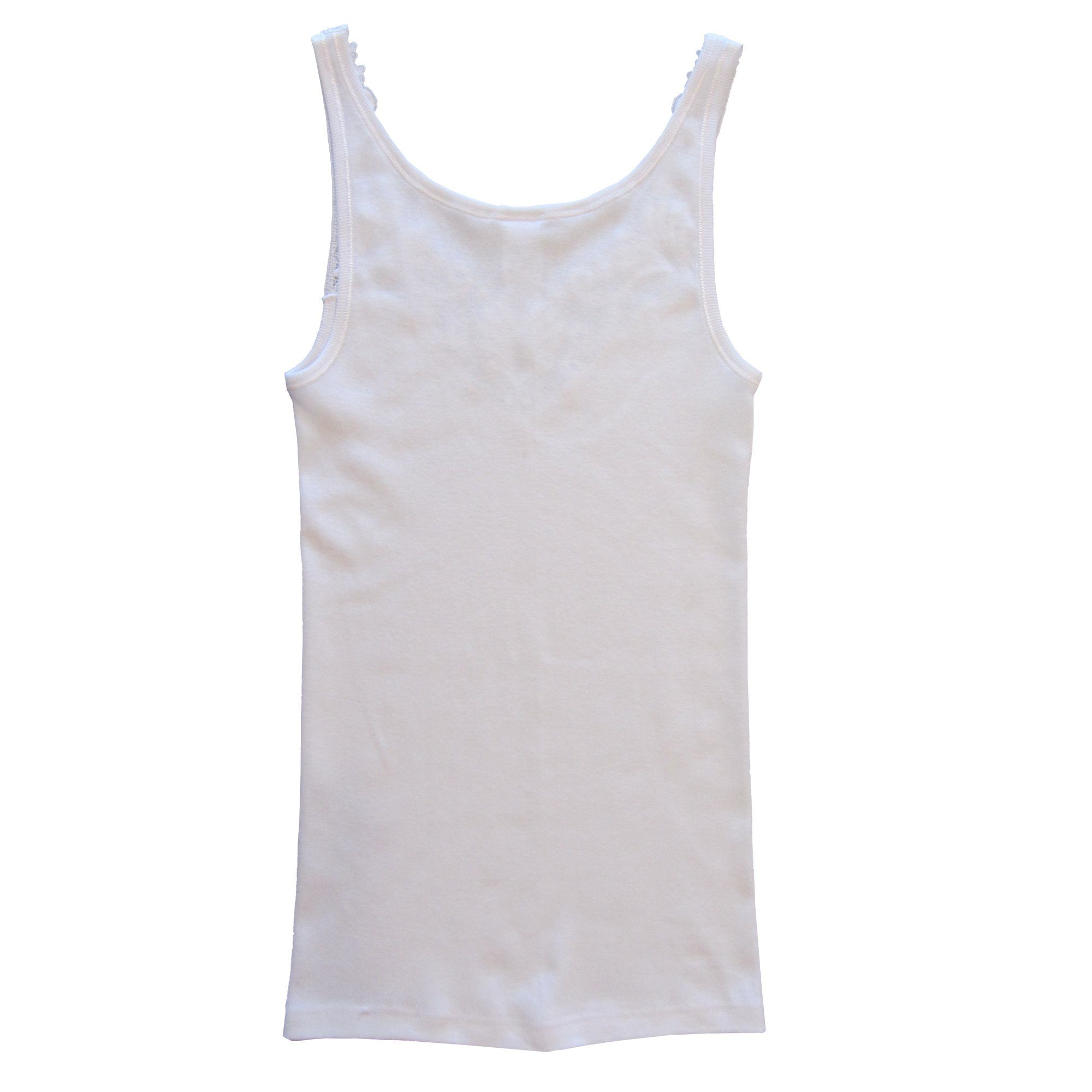 HERMKO Unterhemd 9153010 Damen Unterhemd mit zauberhafter Spitze aus Bio-Baumwolle