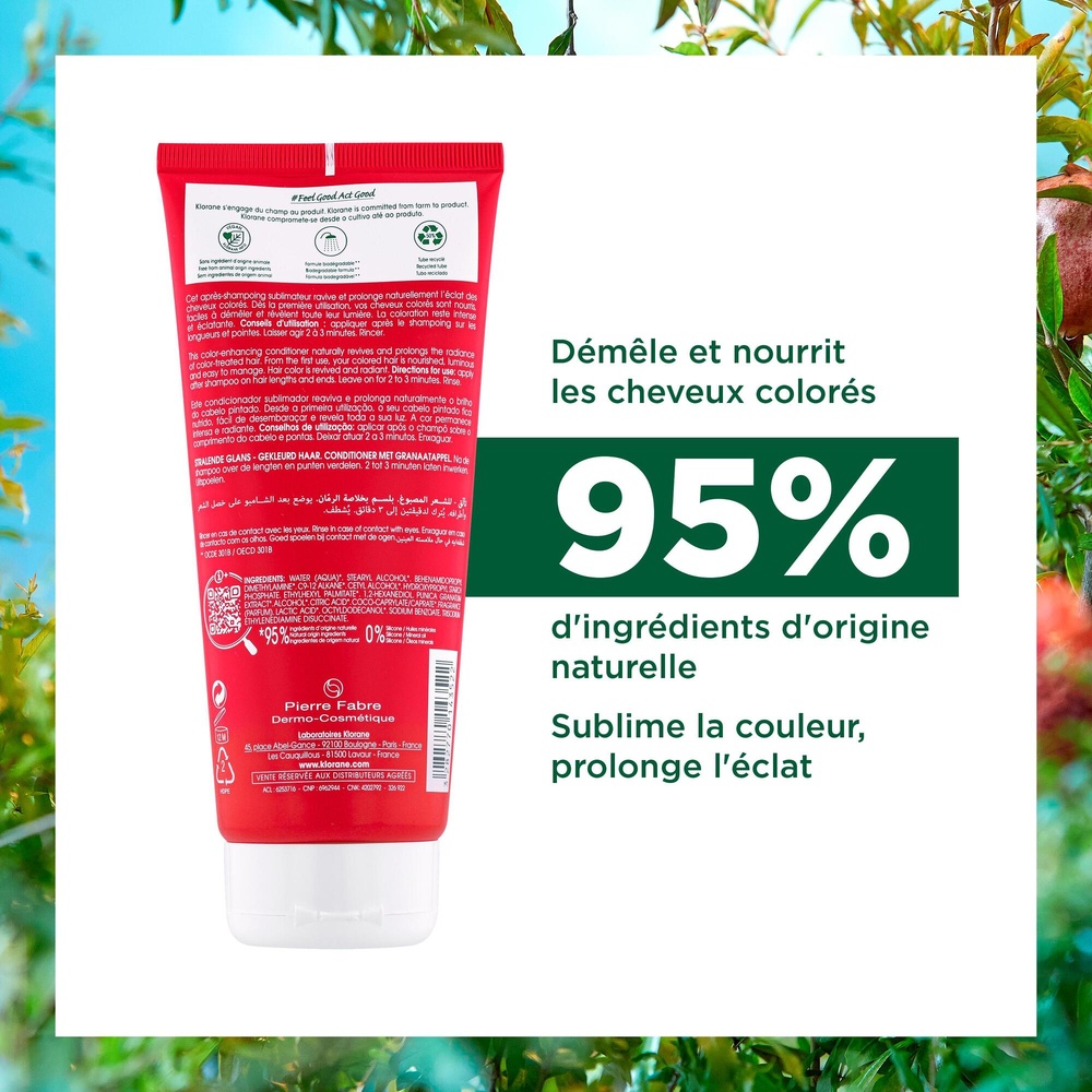 Klorane Klorane - Grenade - Après-shampoing écla t  à la Grenade - Cheveux colorés 200ml Après Shampoing