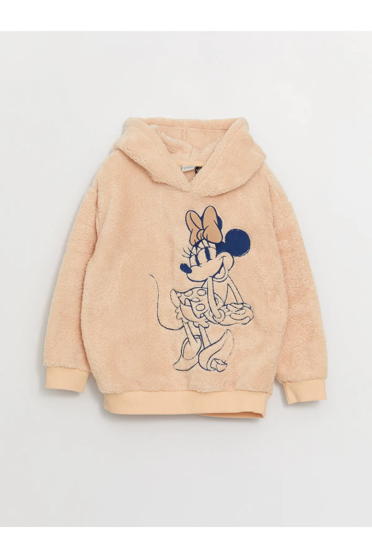 LC Waikiki  Minnie Mouse bestickter Plüsch-Kapuzenpullover für Mädchen