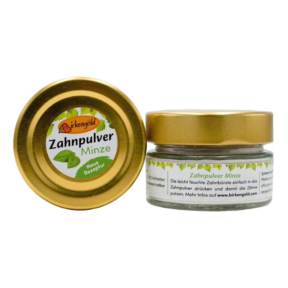 Zahnpulver - Minze Glas 30g